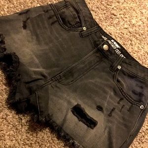 Hot Topic Gray Punk cutoff shorts size 3 goth Y2K